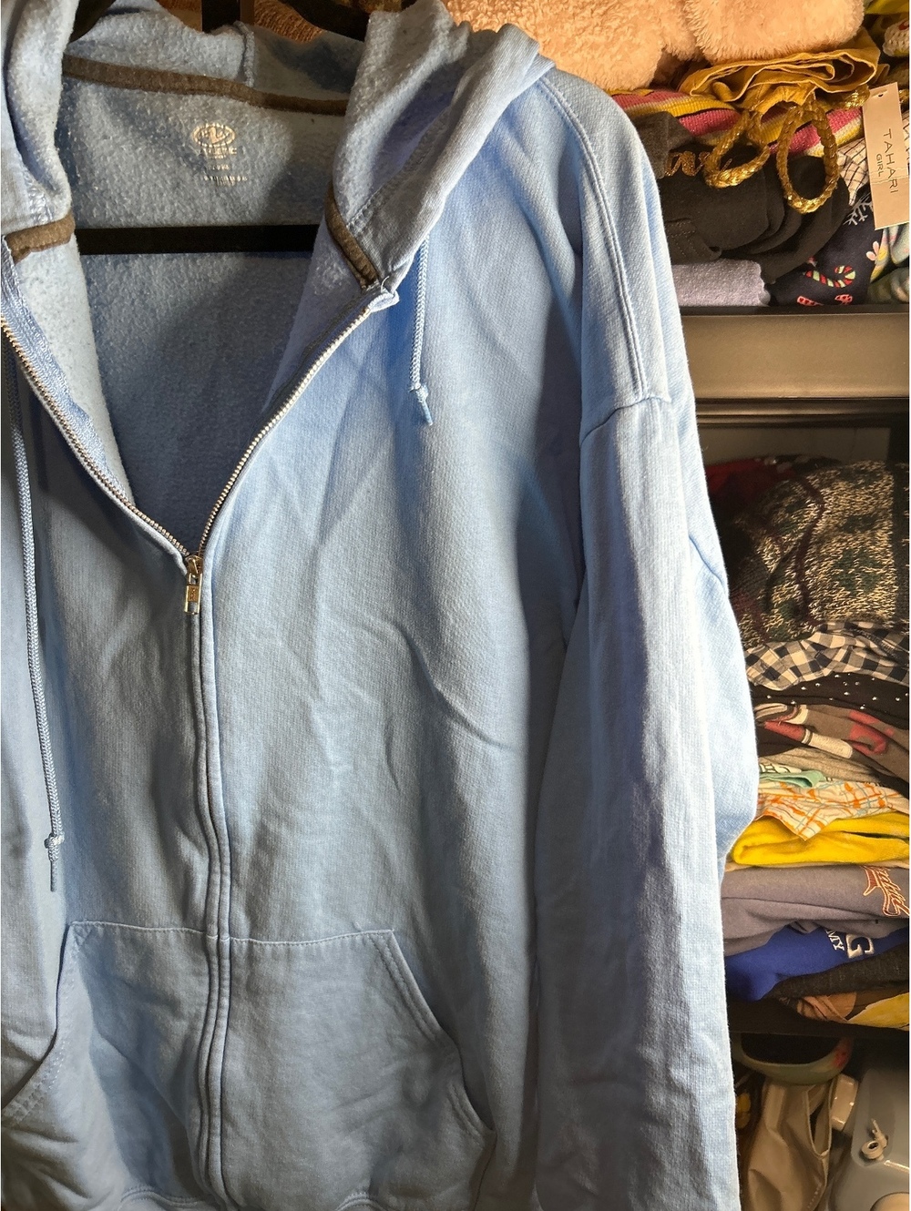 Athletic Works XL Light Blue Zip-Up Hoodie Sweatshirt